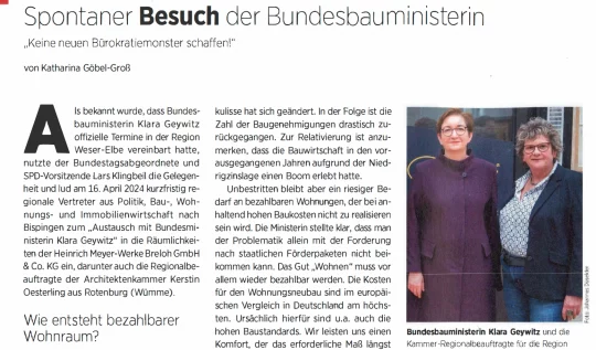 Bundesbauministerin Klara Geywitz und Kerstin Oesterling DAB 06.24 / Foto: Johannes Düseiders